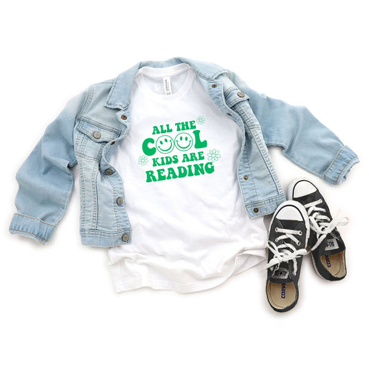 Cool Kids Are Reading Flowers | Youth Short Sleeve Crew Neck