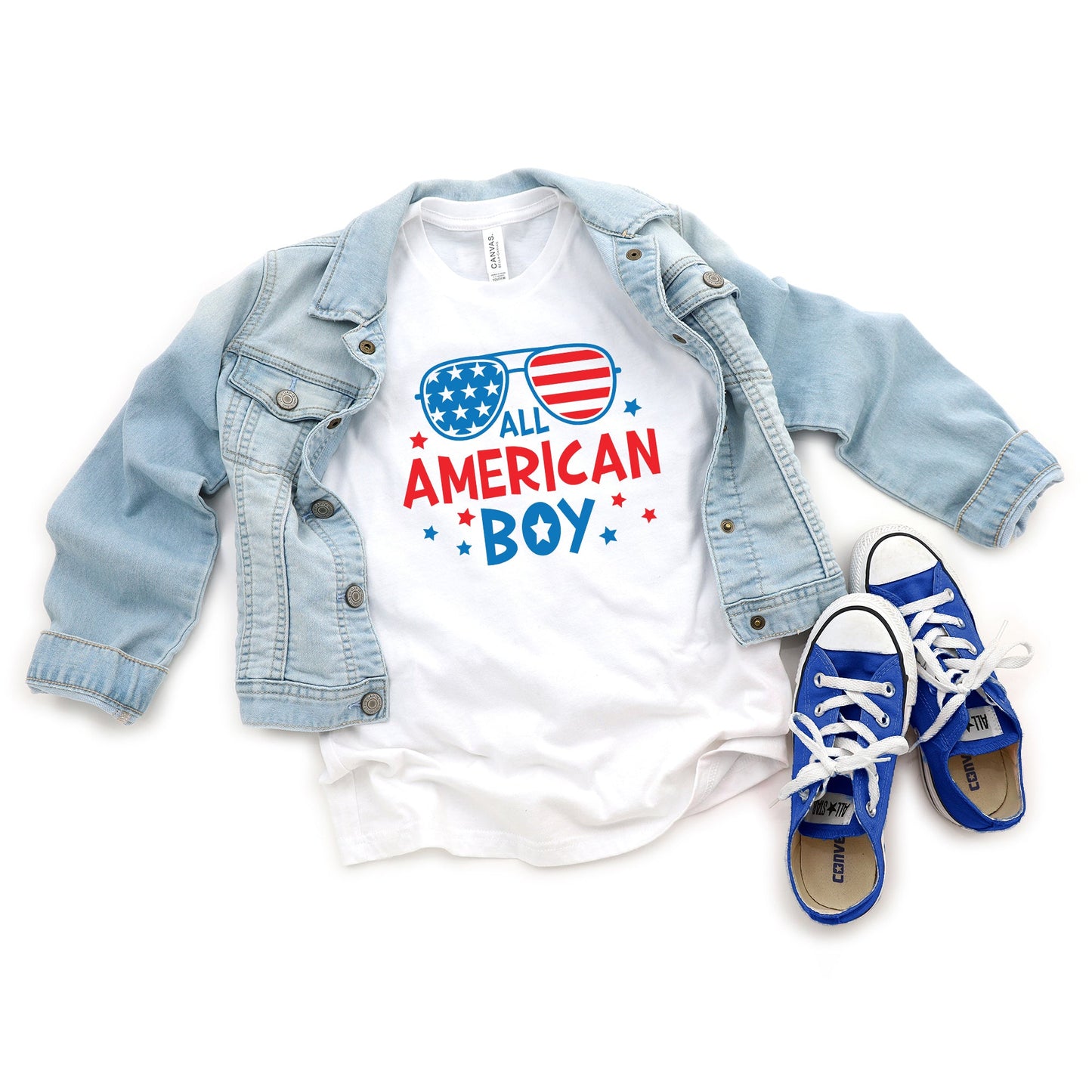 All American Boy Sunglasses | Youth Short Sleeve Crew Neck
