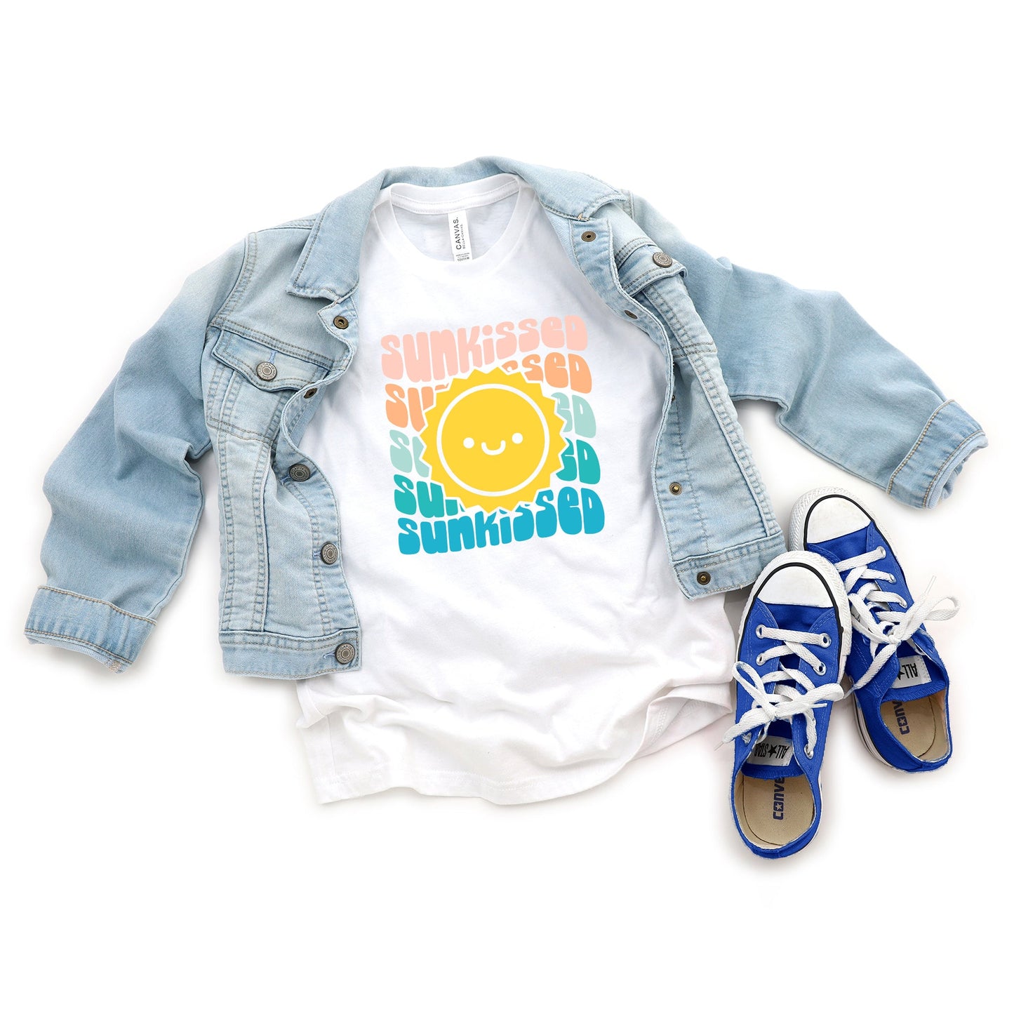 Sunkissed Stacked Sun Colorful | Youth Short Sleeve Crew Neck