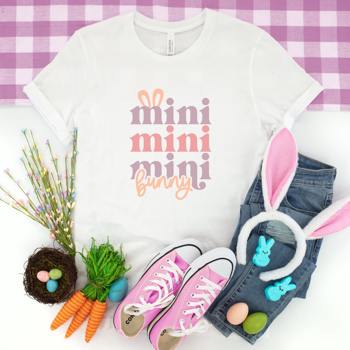 Mini Bunny Stacked | Youth Short Sleeve Crew Neck