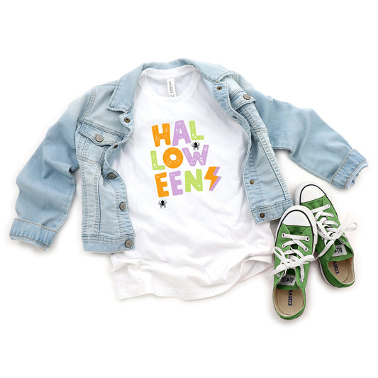 Halloween Lightning Bolt Colorful | Youth Short Sleeve Crew Neck
