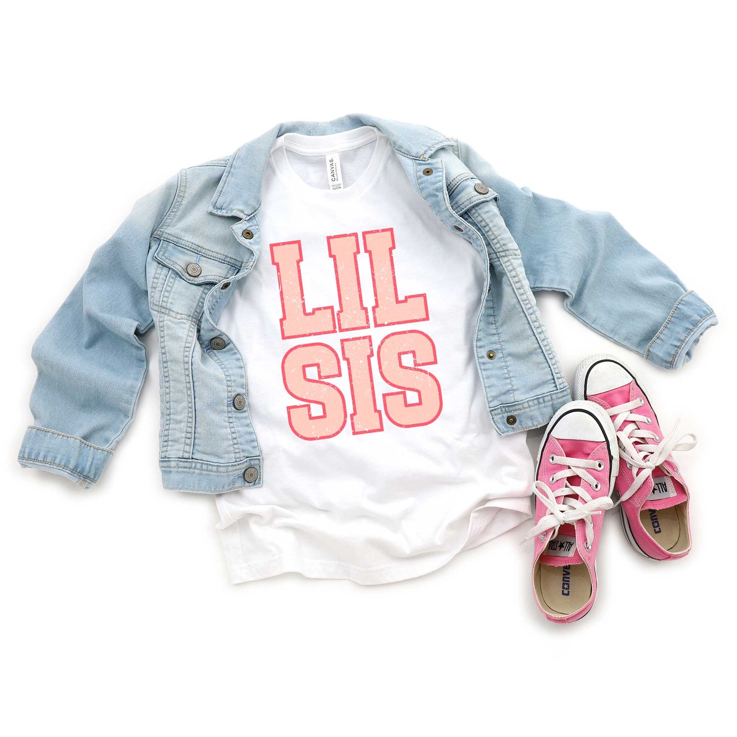 Lil Sis Distressed | Youth Graphic Short Sleeve Tee
