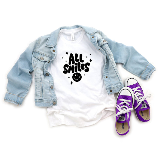 All Smiles Smiley Face | Youth Short Sleeve Crew Neck