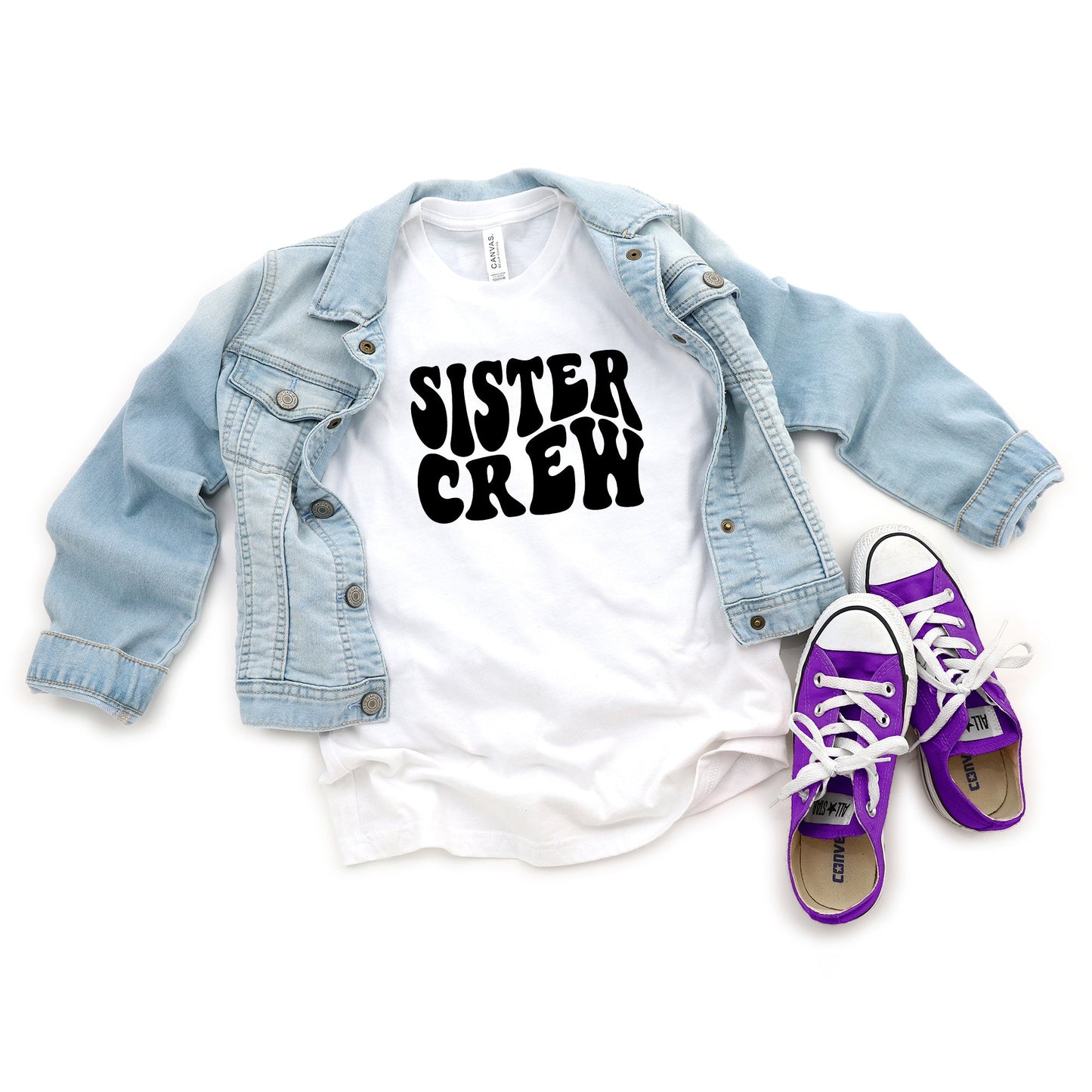 Sister Crew Wavy | Youth Short Sleeve Crew Neck