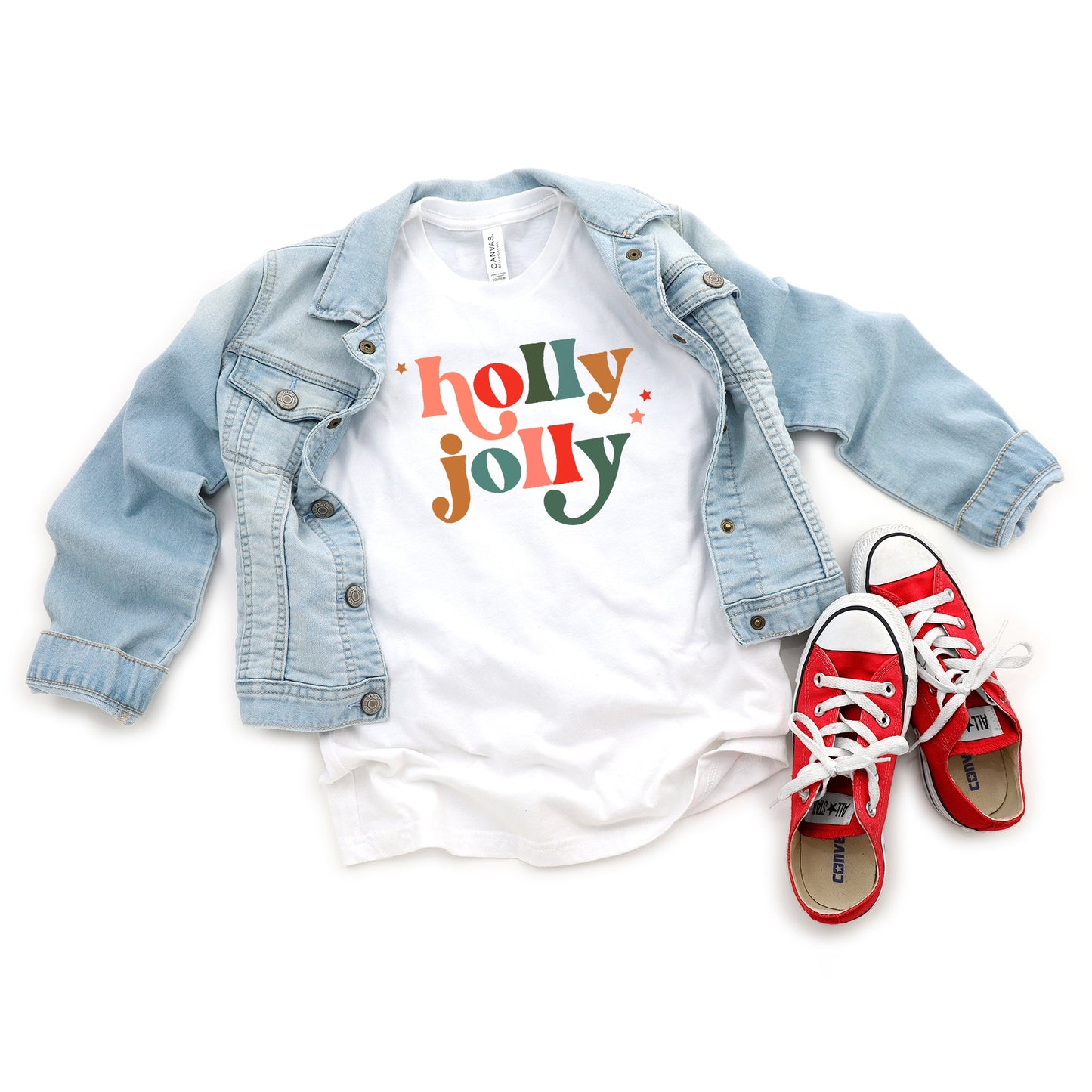 Holly Jolly Stars | Youth Short Sleeve Crew Neck