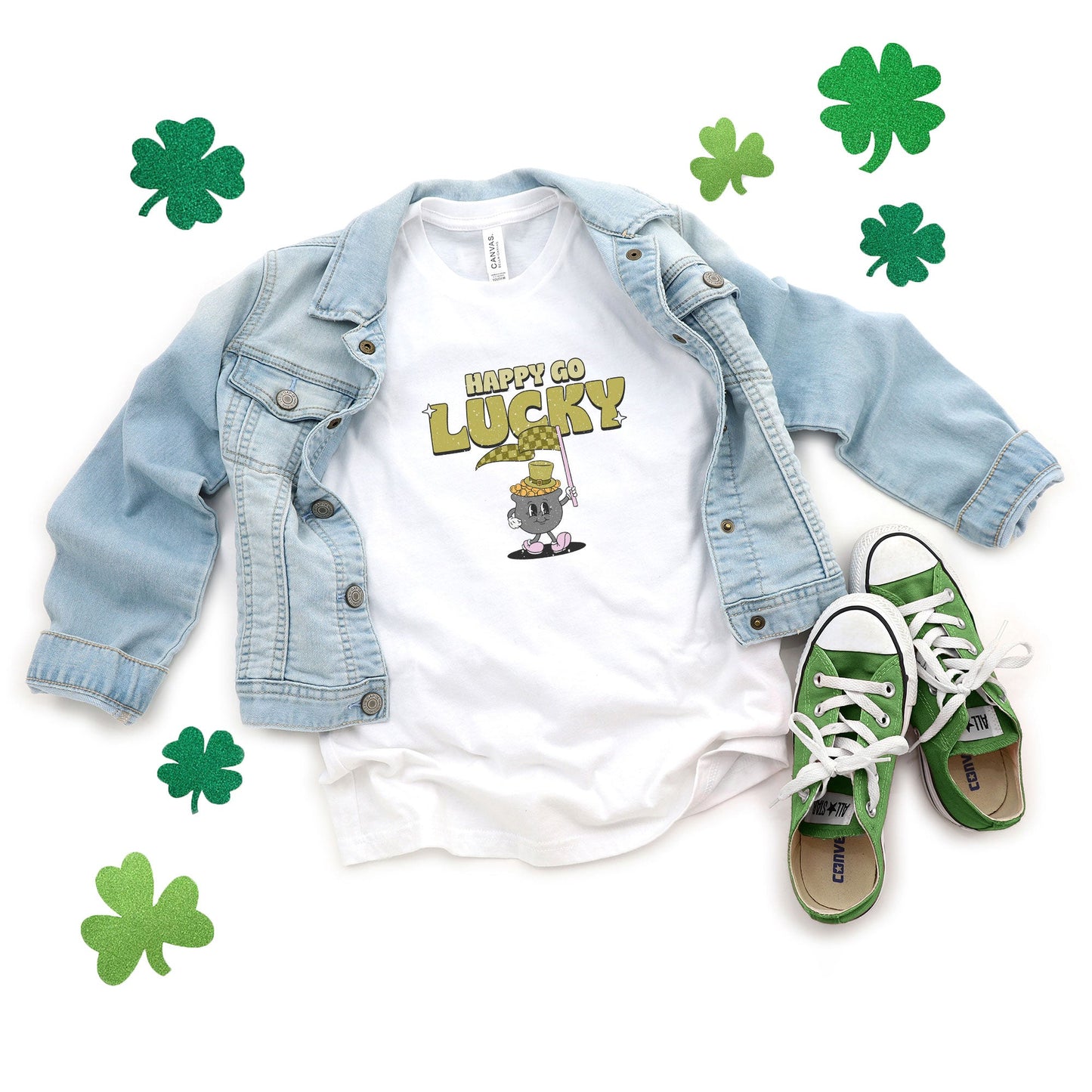 Happy Go Lucky Pot Of Gold | Youth Short Sleeve Crew Neck