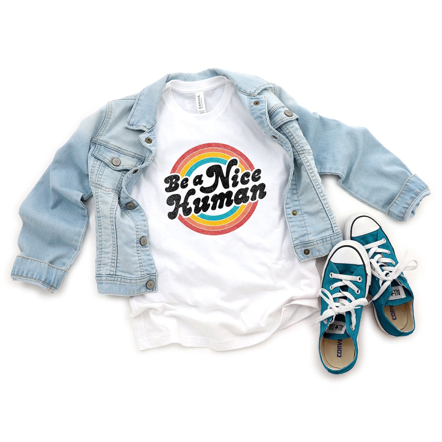 Be A Nice Human Circles | Youth Short Sleeve Crew Neck