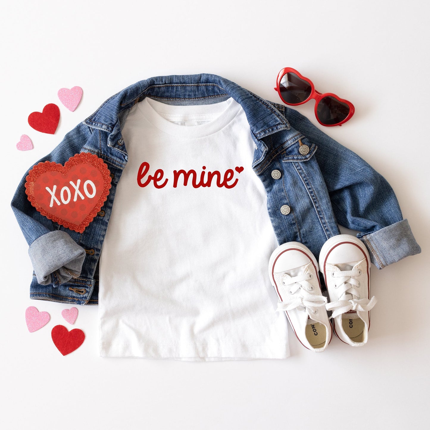 Be Mine Cursive Heart | Toddler Short Sleeve Crew Neck