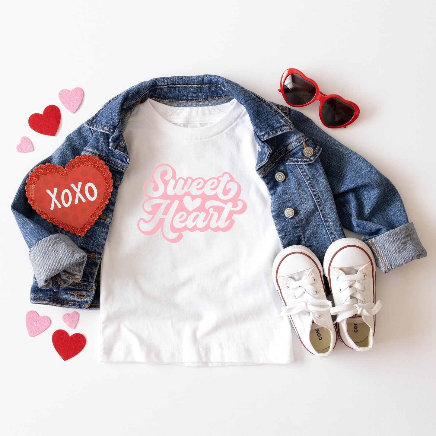 Sweet Heart With Heart | Toddler Short Sleeve Crew Neck