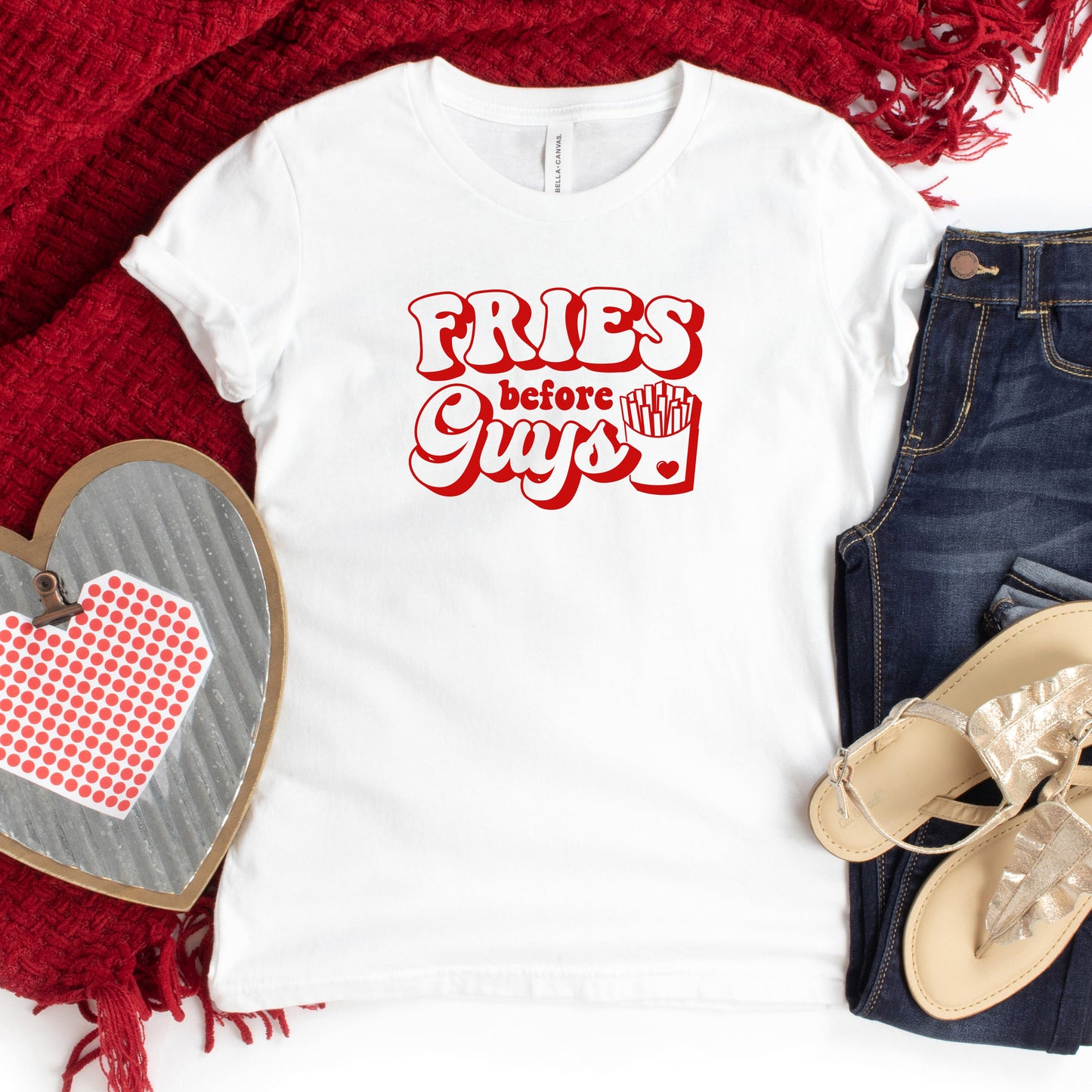 Fries Before Guys Bold | Youth Short Sleeve Crew Neck