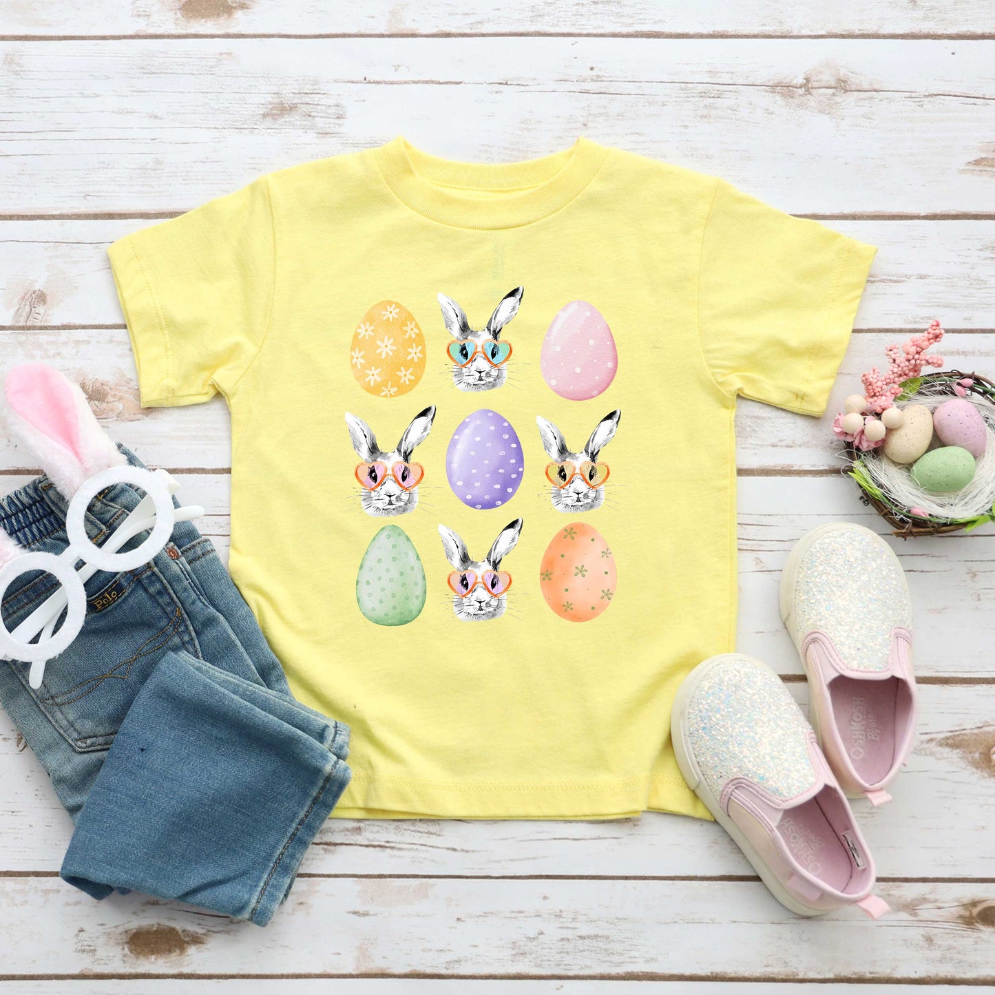 Bunny Egg Easter Chart | Toddler Short Sleeve Crew Neck