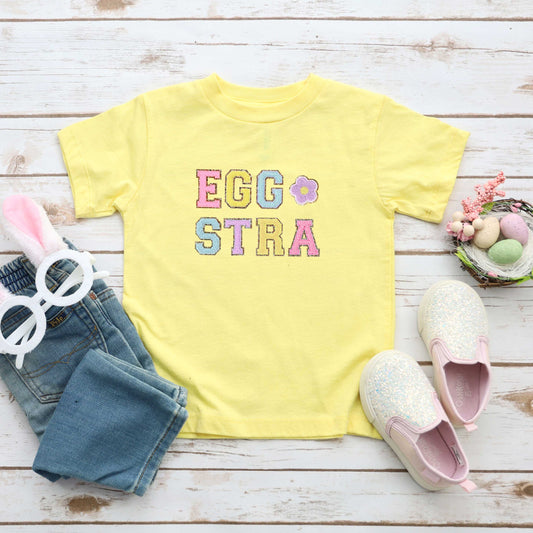 Eggstra Flower | Toddler Short Sleeve Crew Neck