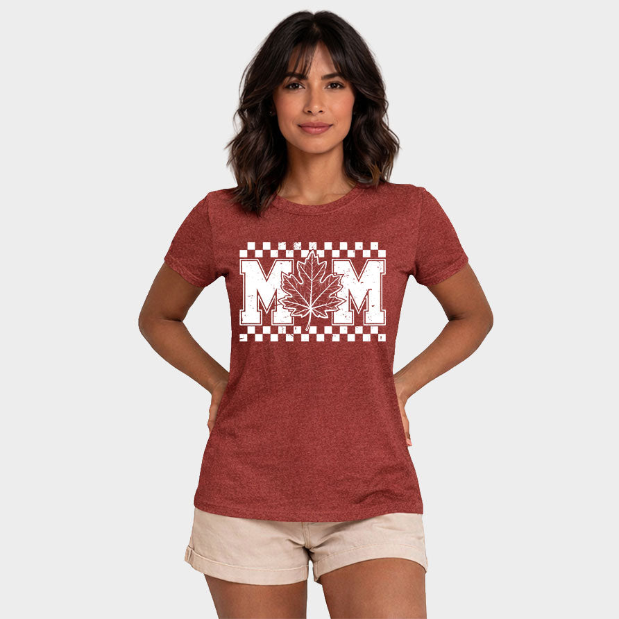 Mom Fall Leaf - Women's Short Sleeve Graphic T-Shirt