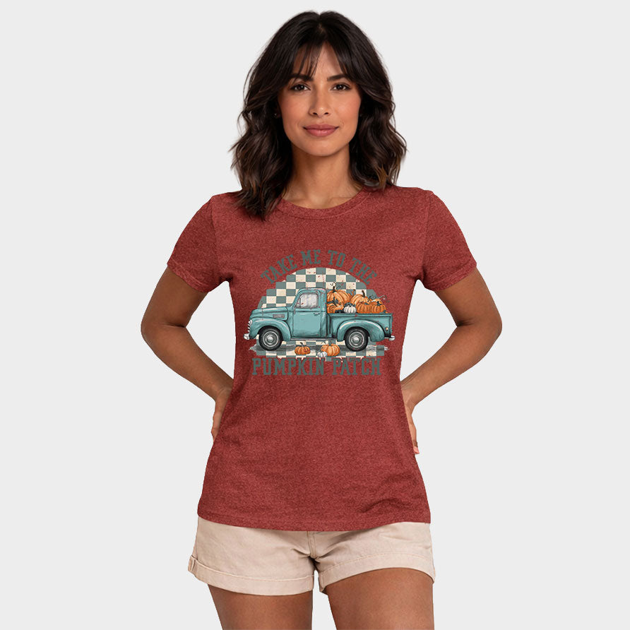 Pumpkin Patch Teal Truck | Short Sleeve Graphic Tee