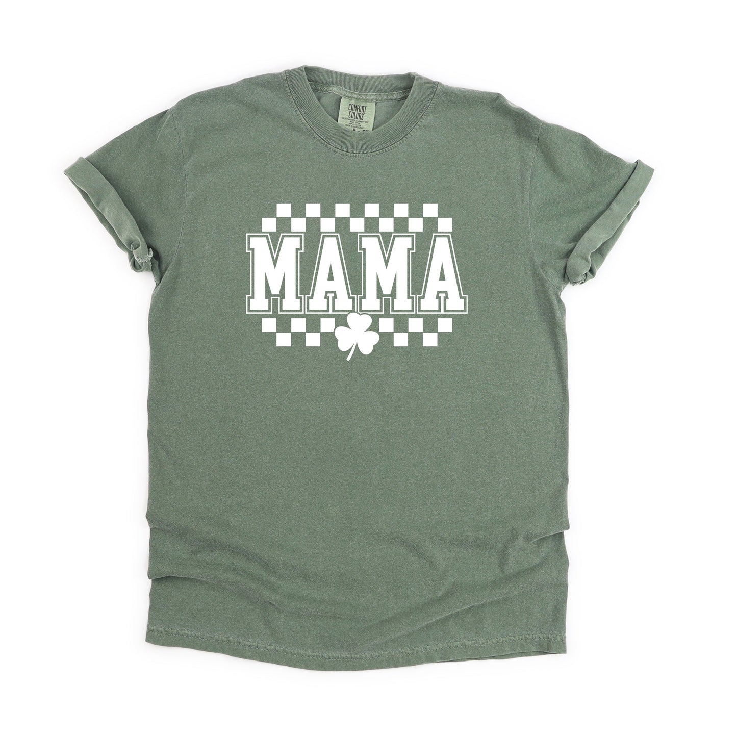 Mama Checkered Clover | Garment Dyed Tee