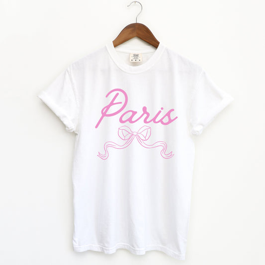 Paris Coquette Bow | Garment Dyed Short Sleeve Tee