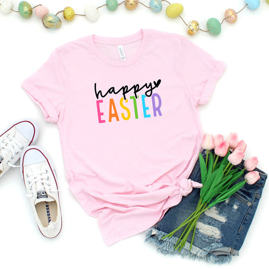 Happy Easter Colorful | Short Sleeve Graphic Tee