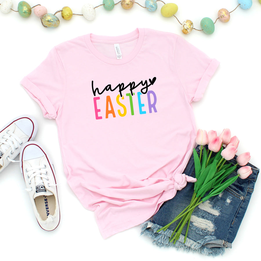 Happy Easter Colorful | Short Sleeve Graphic Tee