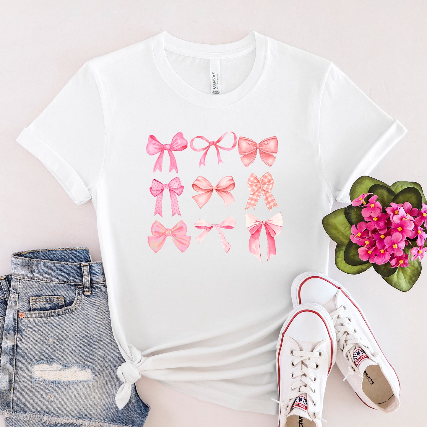 Coquette Pink Bow Chart | Short Sleeve Graphic Tee