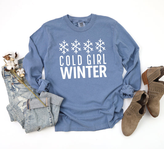 Cold Girl Winter | Garment Dyed Long Sleeve