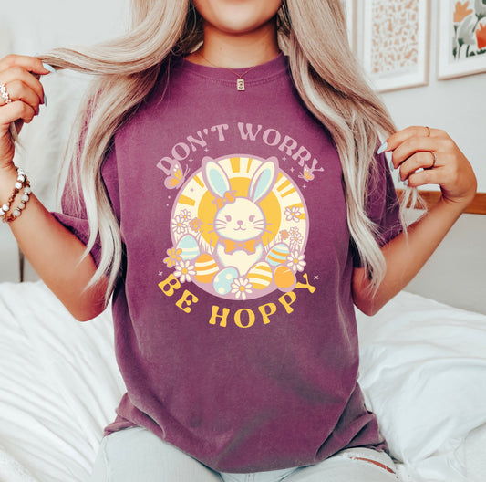 Don't Worry Be Hoppy Circle | Garment Dyed Short Sleeve Tee