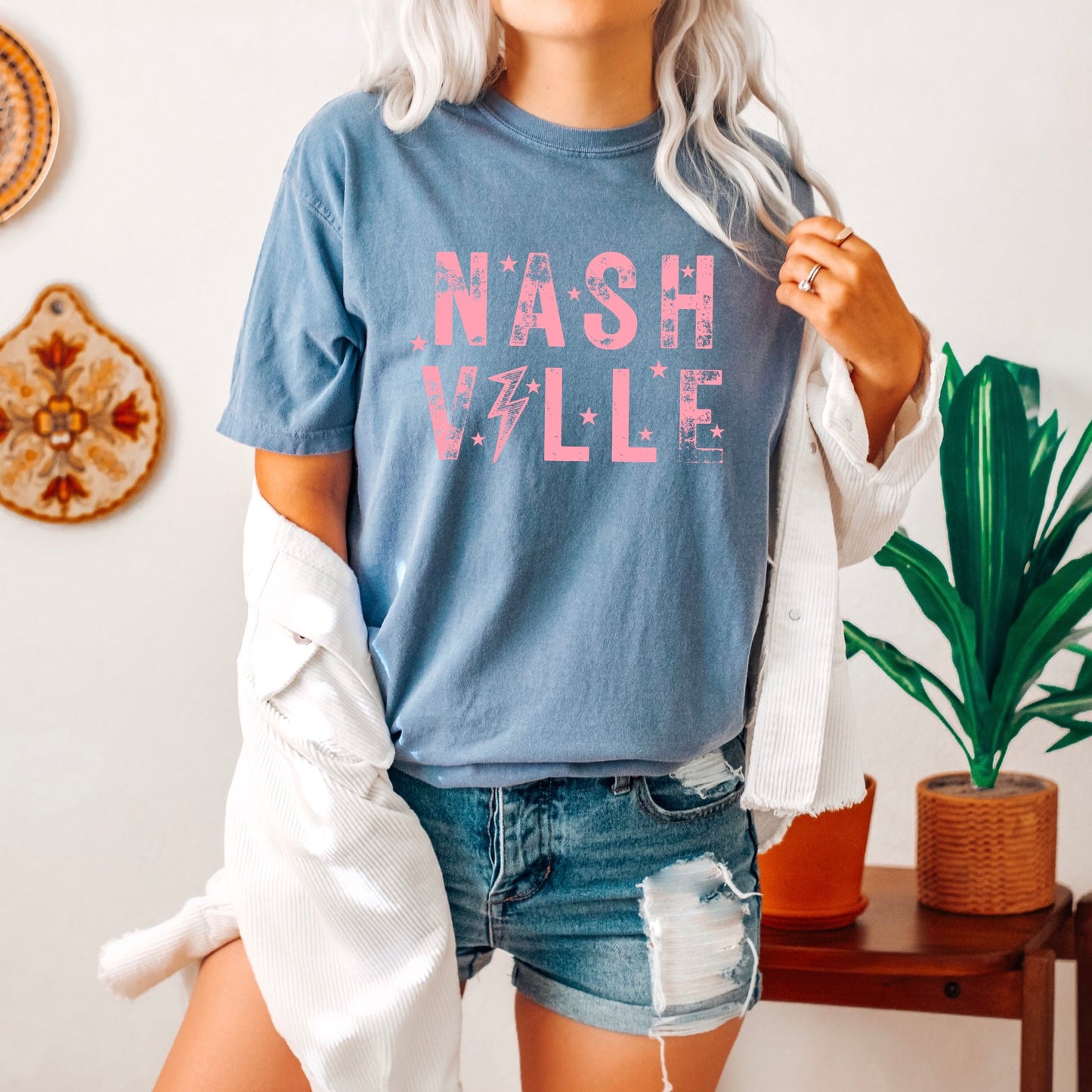 Pink Nashville | Garment Dyed Short Sleeve Tee