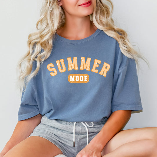 Summer Mode Distressed | Garment Dyed Short Sleeve Tee