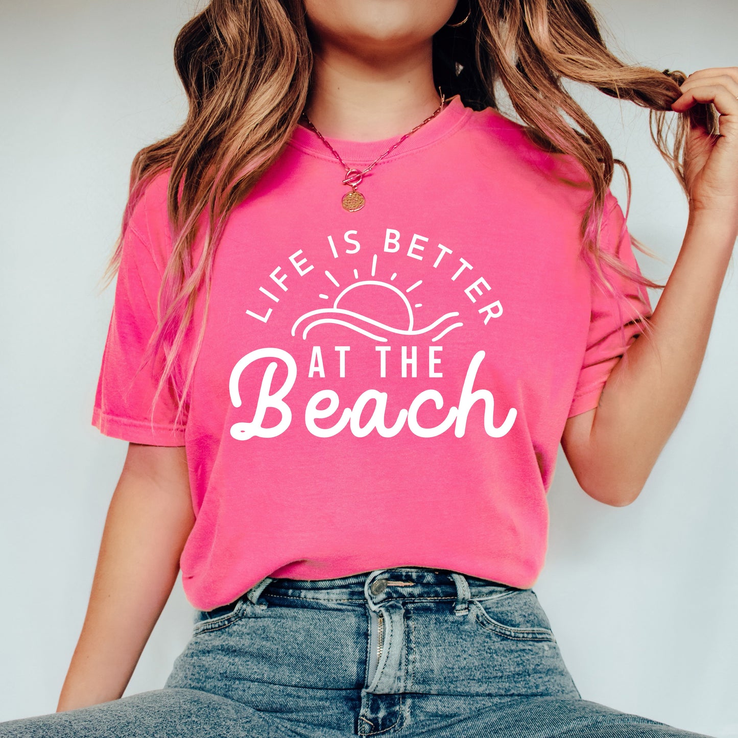 Life Is Better At The Beach Sun | Garment Dyed Short Sleeve Tee