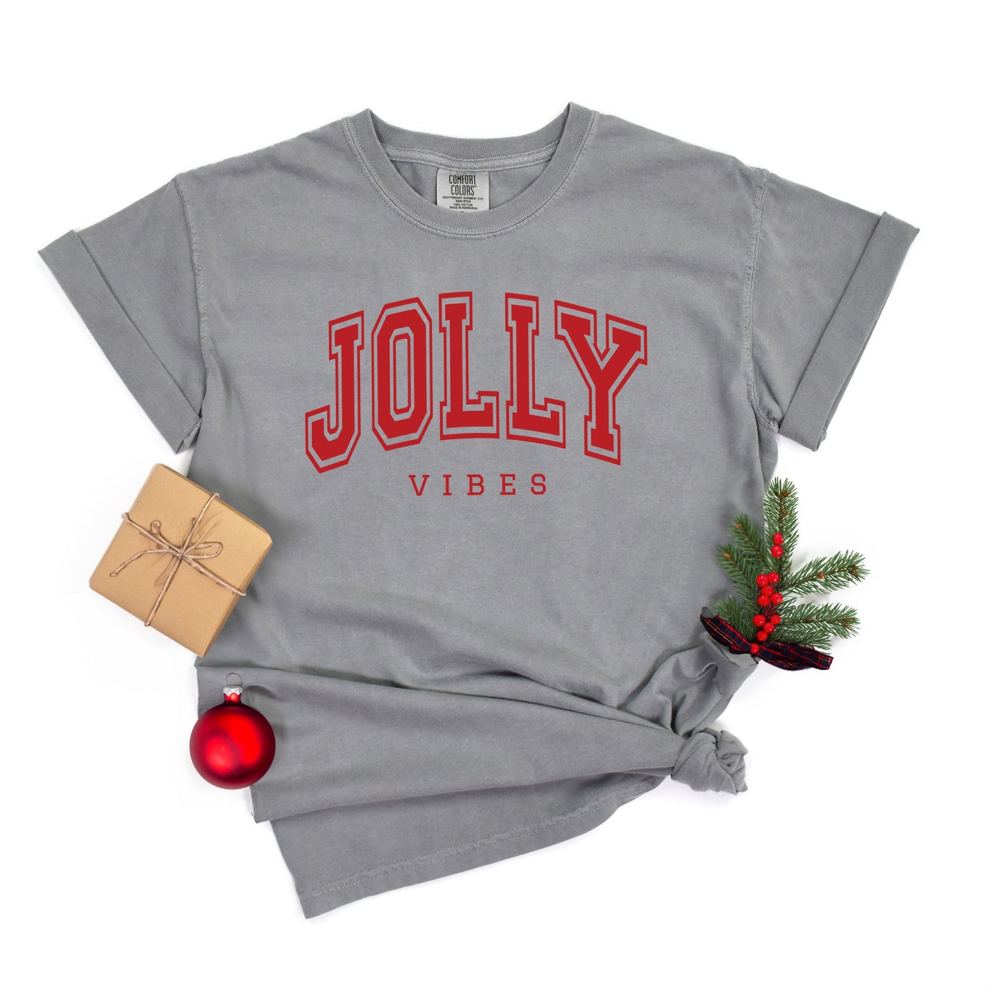 Jolly Vibes Varsity Thick Outline | Garment Dyed Tee