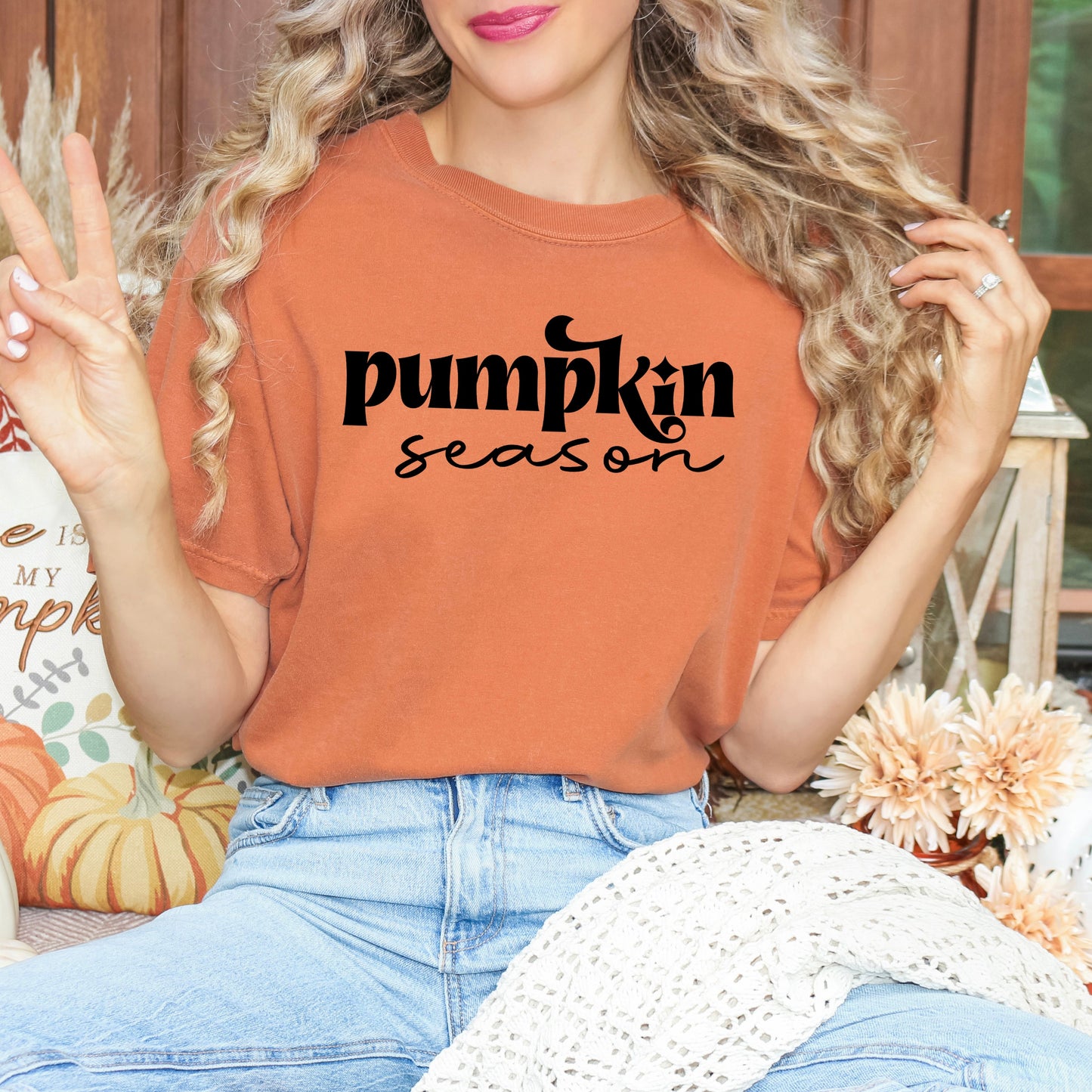 Pumpkin Season Cursive | Garment Dyed Tee