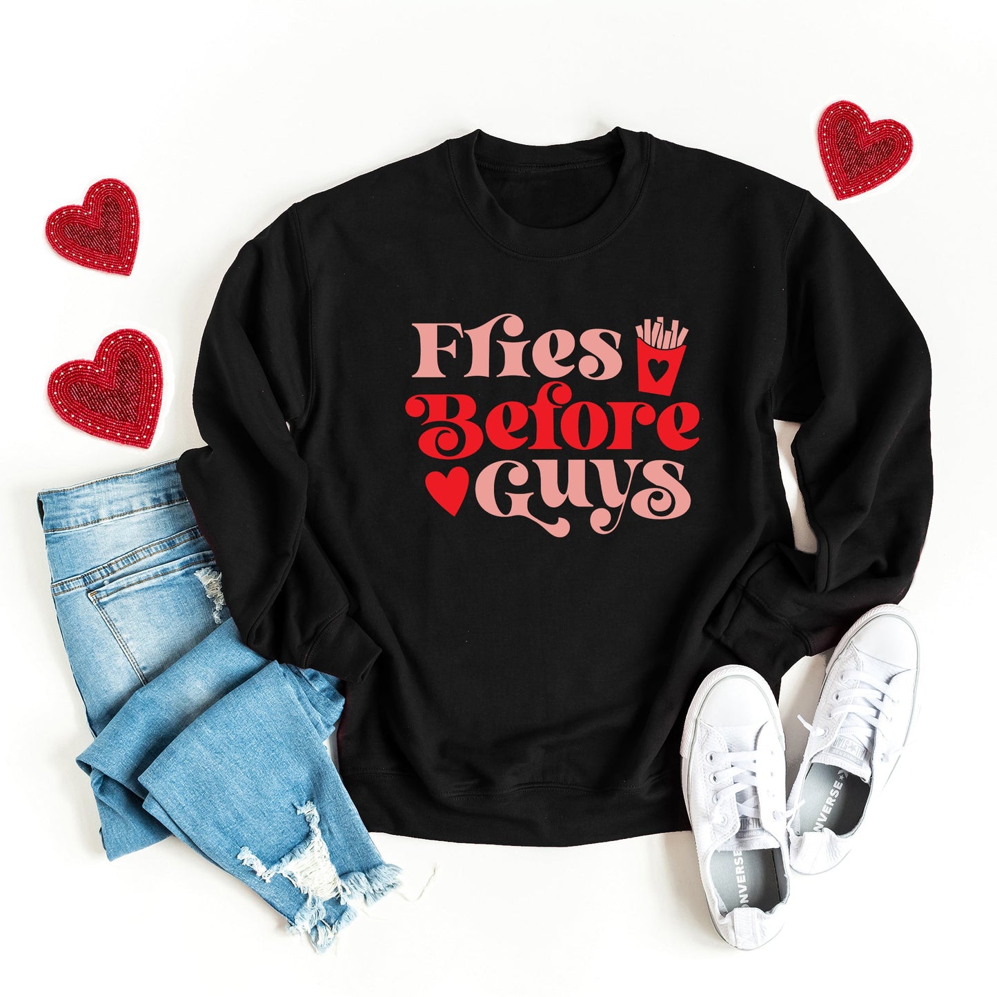 Fries Before Guys Red | Sweatshirt