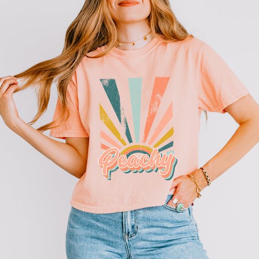 Retro Peachy | Relaxed Fit Cropped Tee