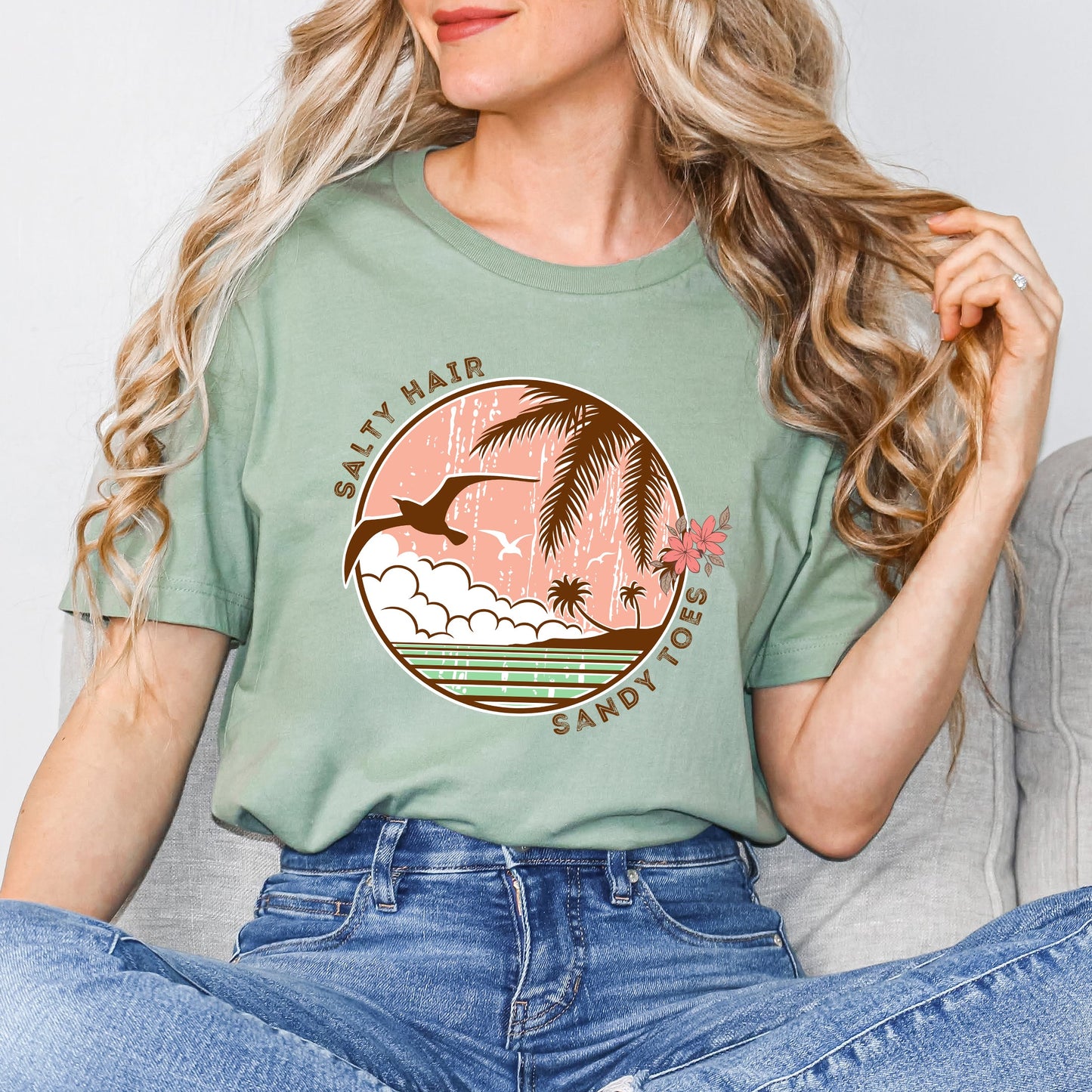 Salty Hair Sandy Toes Circle | Short Sleeve Crew Neck