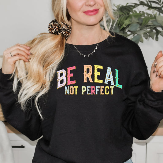 Be Real Not Perfect Gold | Sweatshirt