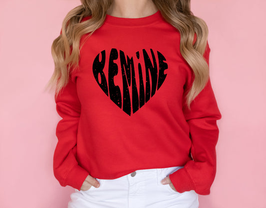 Be Mine Distressed Heart | Sweatshirt