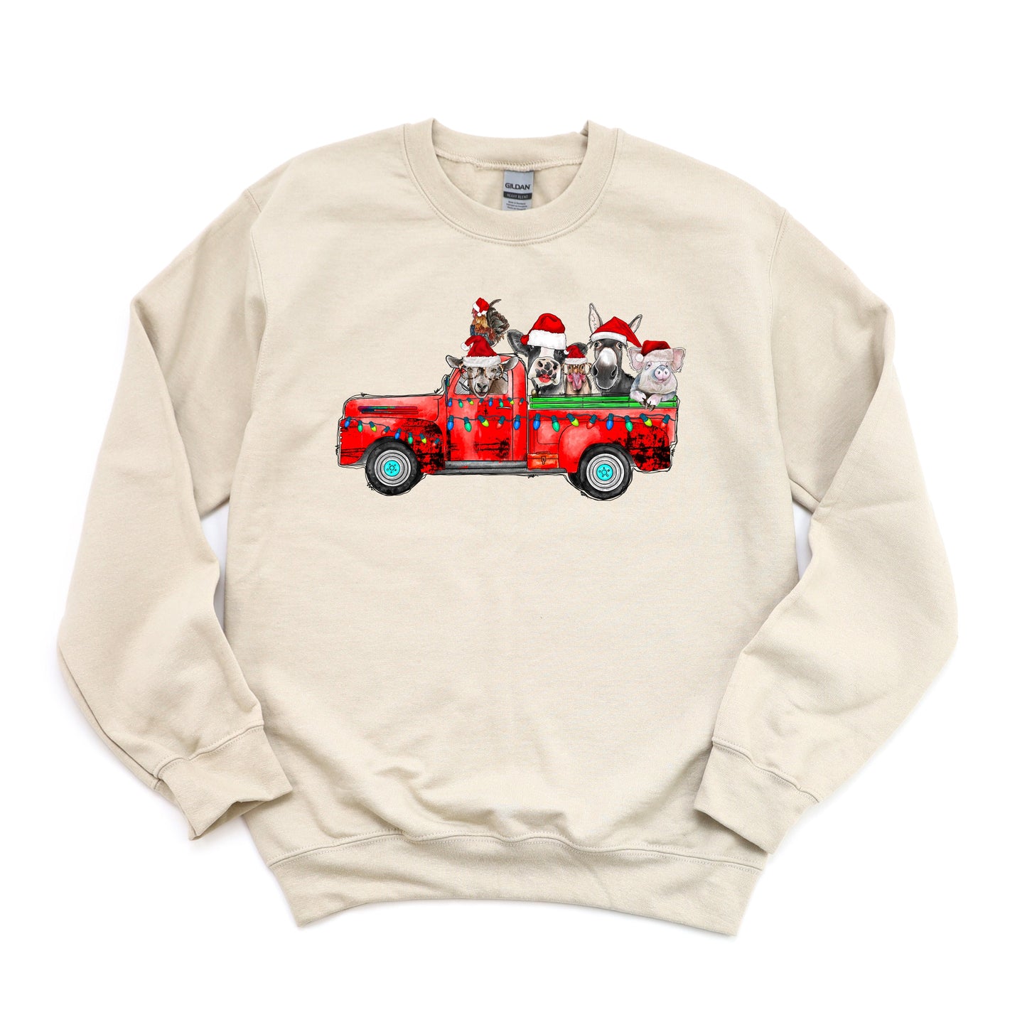 Farm Animals Christmas Truck | Sweatshirt