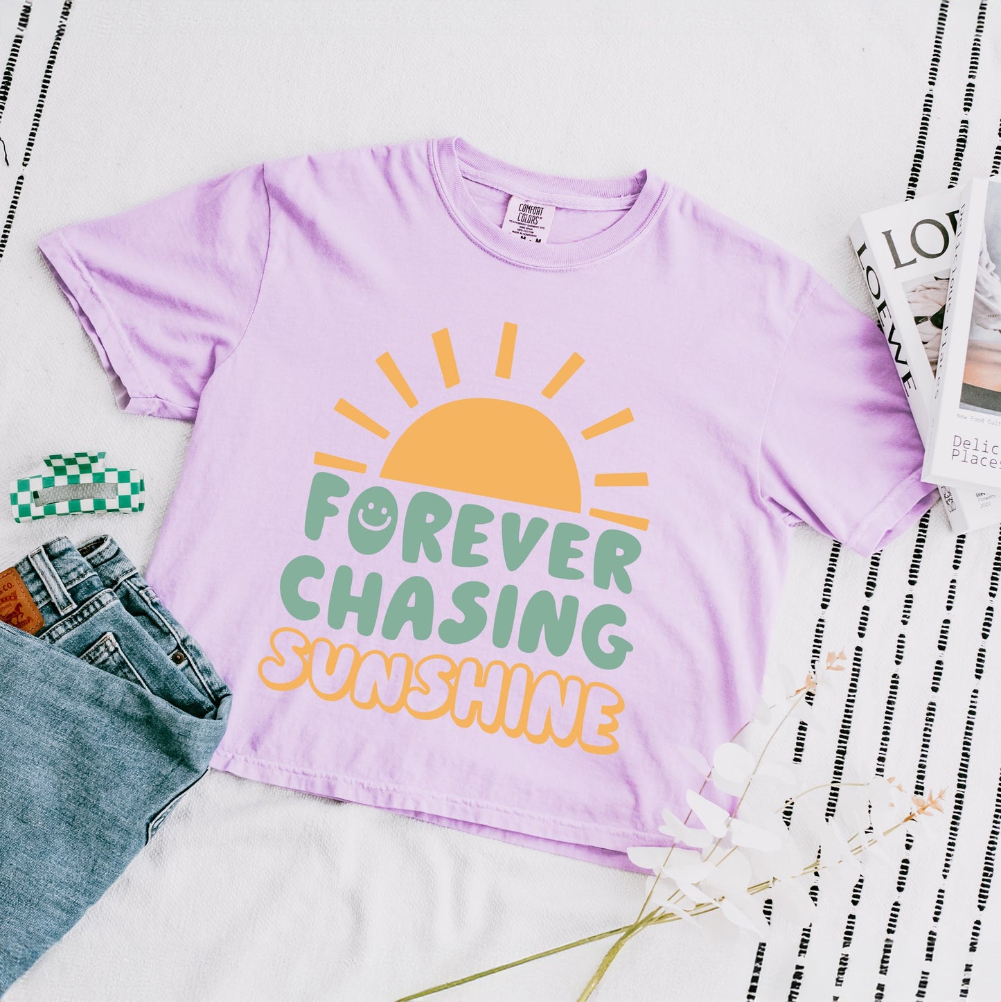Forever Chasing Sunshine | Relaxed Fit Cropped Tee