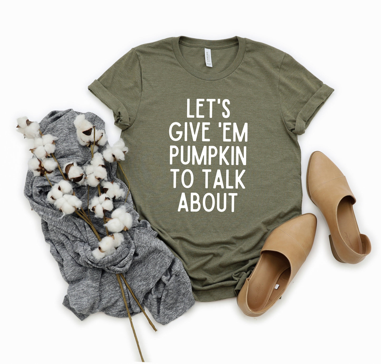 Let's Give 'Em Pumpkin To Talk About | Short Sleeve Crew Neck