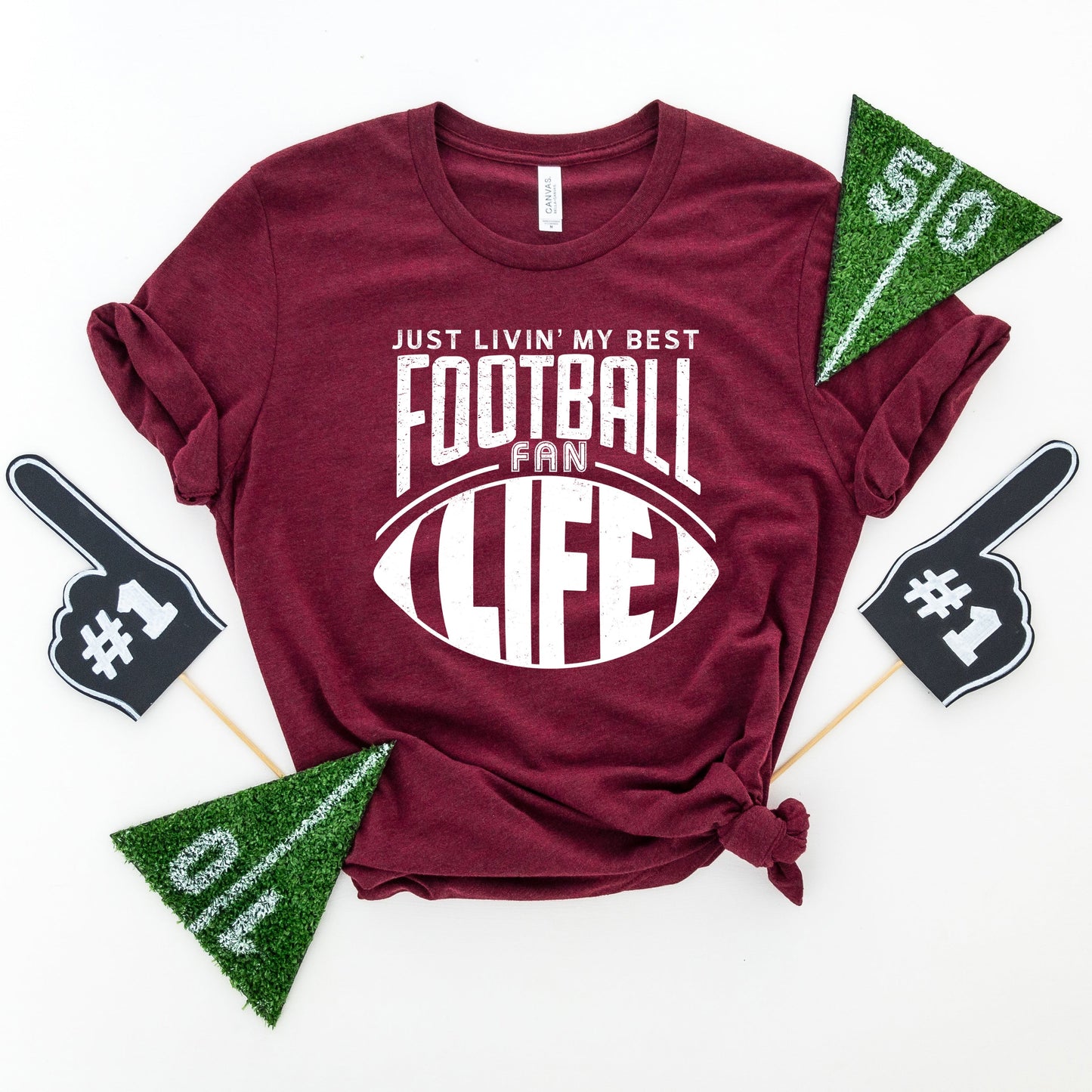 Just Livin' My Best Football Fan Life |Short Sleeve Crew Neck