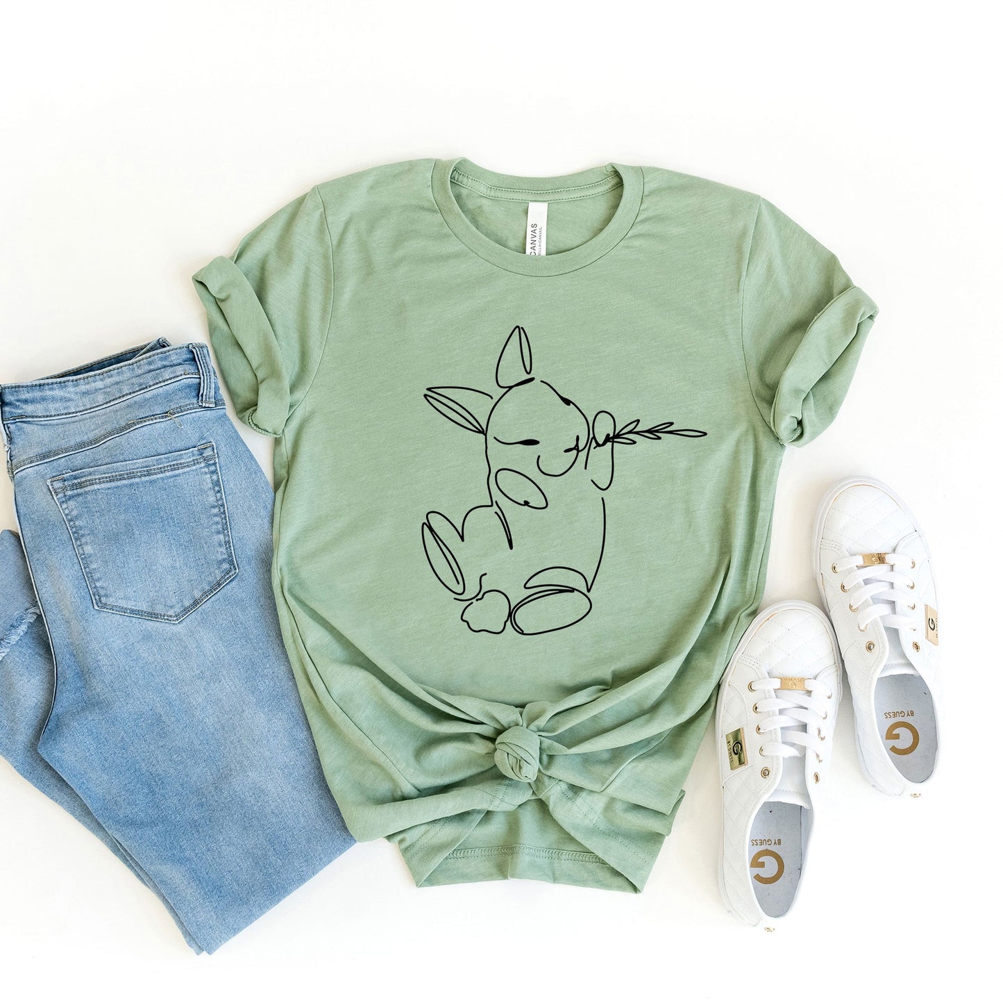 Hand Drawn Bunny | Short Sleeve Graphic Tee