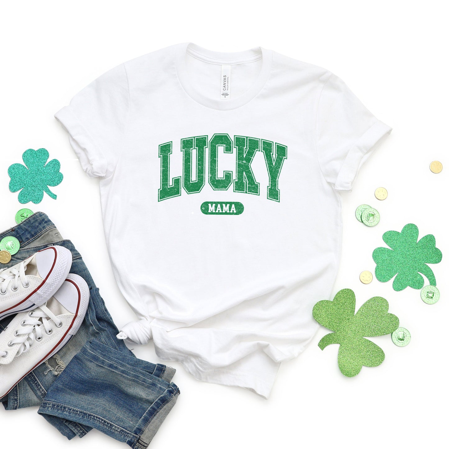 Lucky Mama Distressed | Short Sleeve Graphic Tee