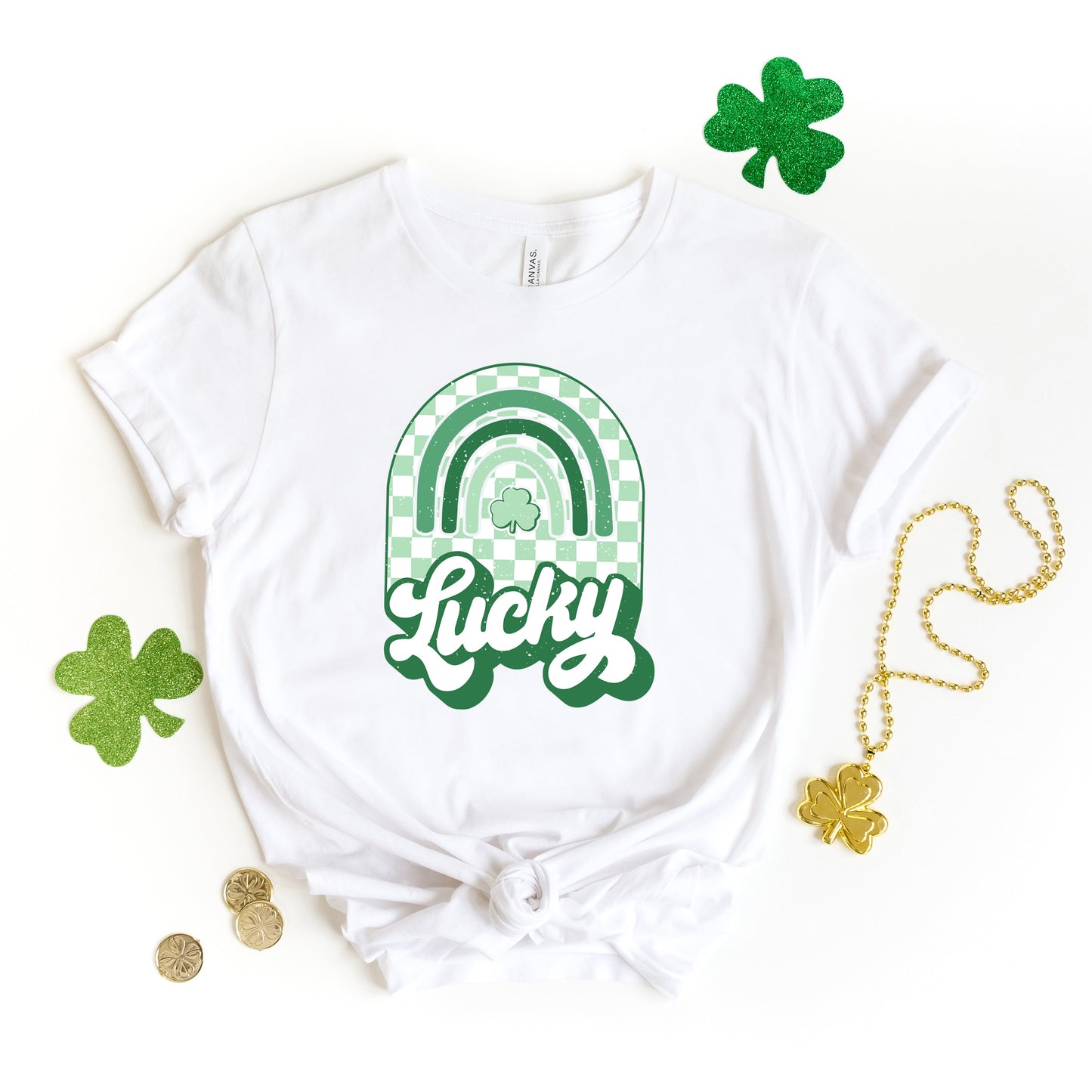 Lucky Shamrock Rainbow | Short Sleeve Graphic Tee