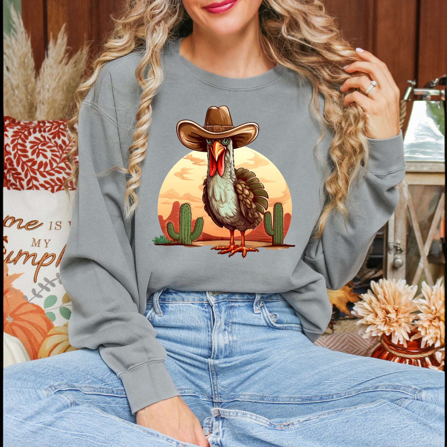Turkey Bird Western | Garment Dyed Sweatshirt