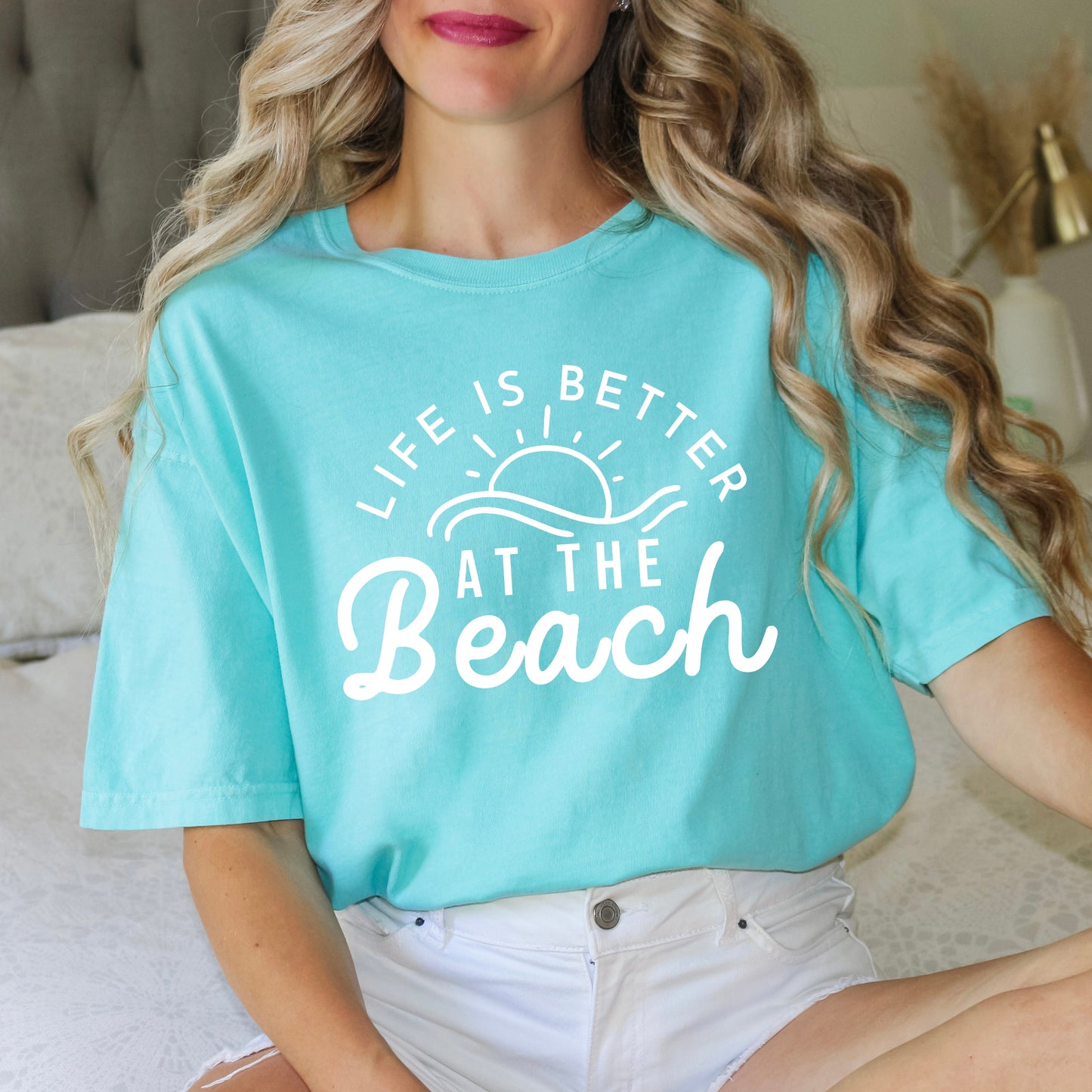 Life Is Better At The Beach Sun | Garment Dyed Short Sleeve Tee