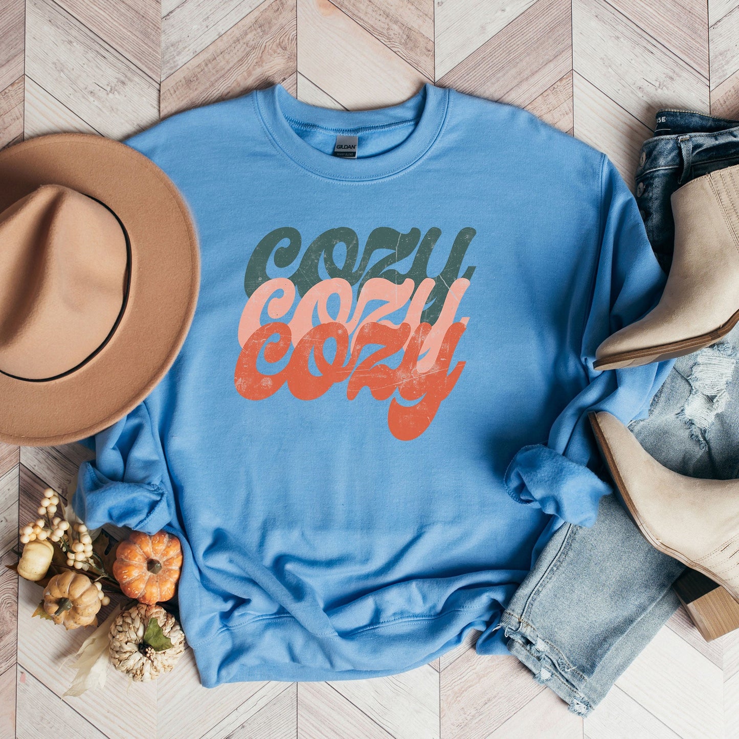 Retro Cozy Stacked Colorful | Sweatshirt