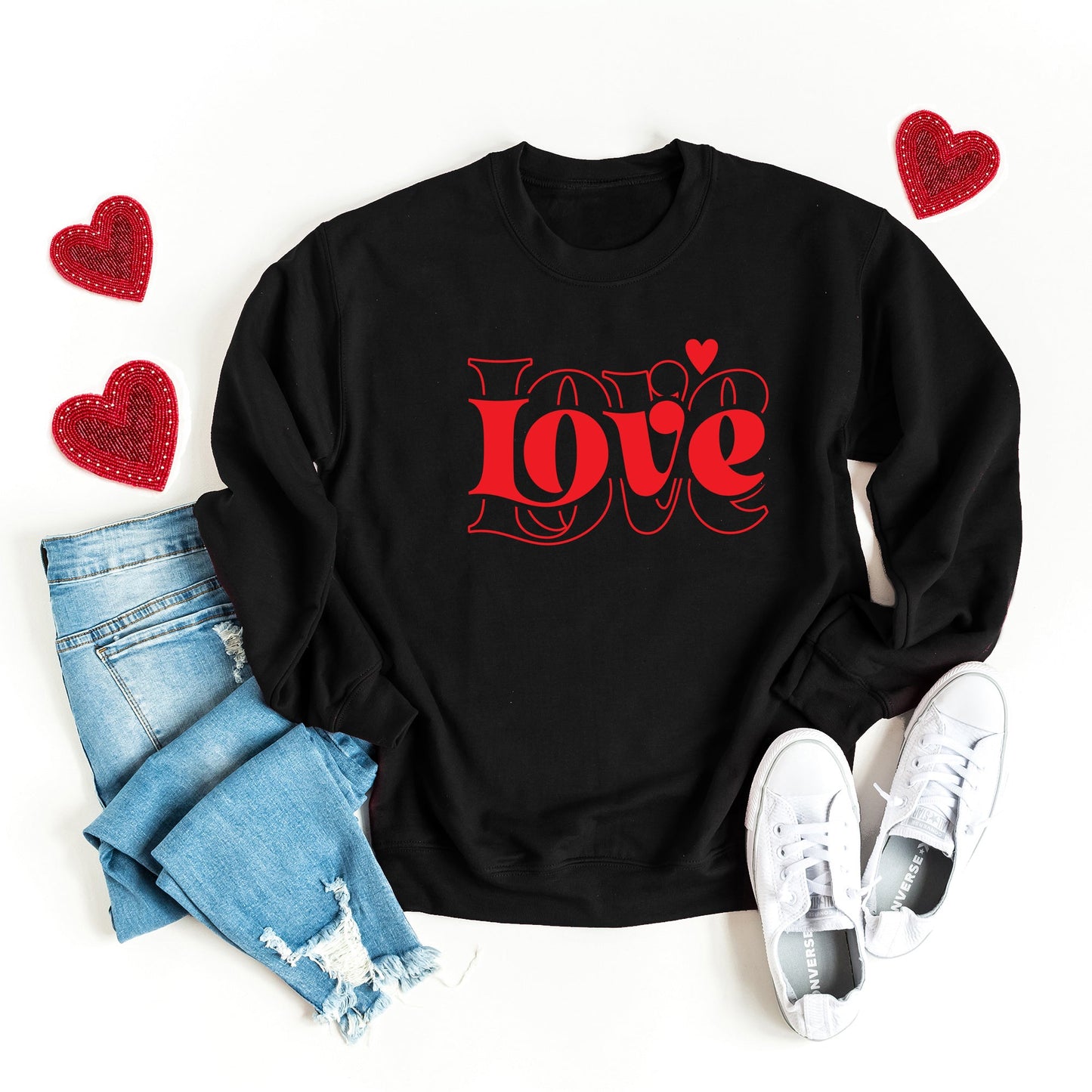 Love Heart Stacked | Sweatshirt