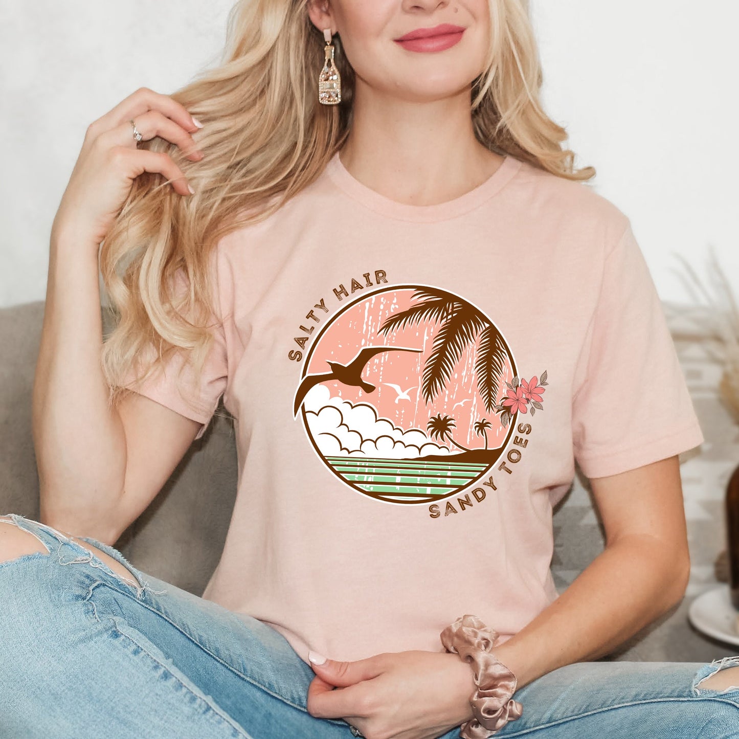 Salty Hair Sandy Toes Circle | Short Sleeve Crew Neck