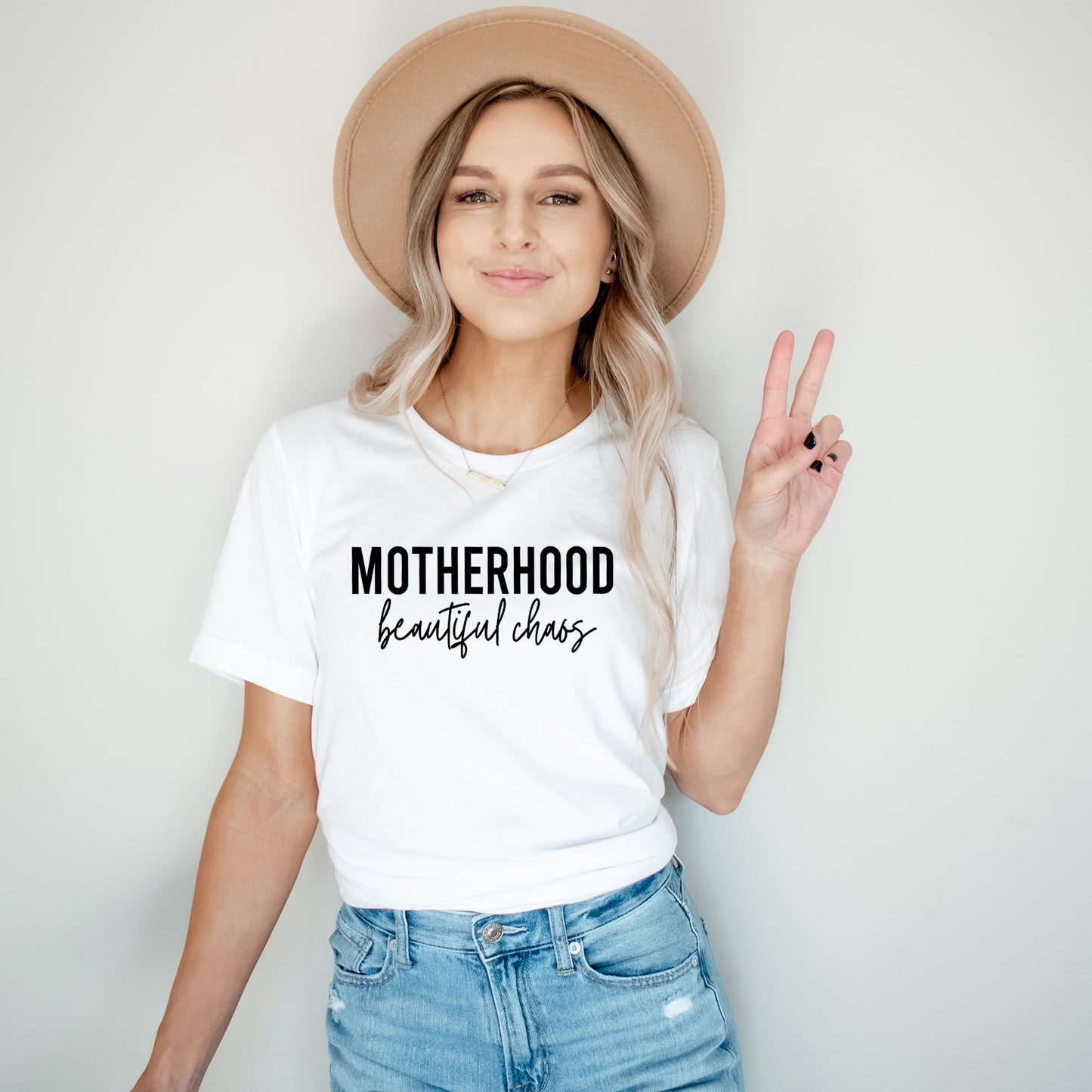 Motherhood Beautiful Chaos | Short Sleeve Crew Neck