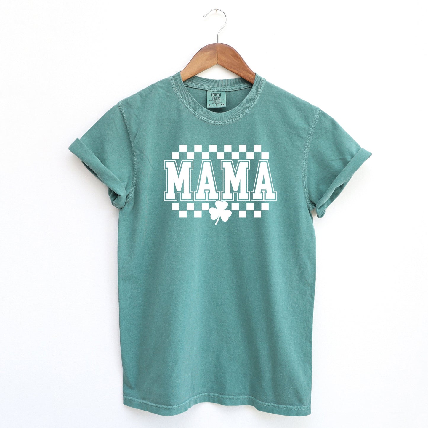 Mama Checkered Clover | Garment Dyed Tee