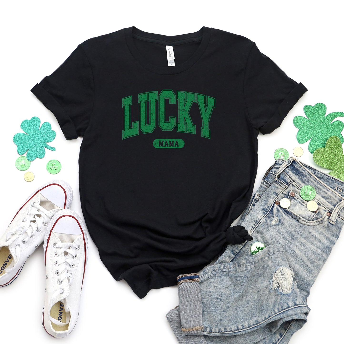 Lucky Mama Distressed | Short Sleeve Graphic Tee